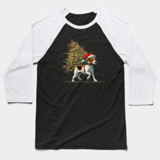 Cute Jack Russell Dog In A Christmas Tree Baseball T-Shirt