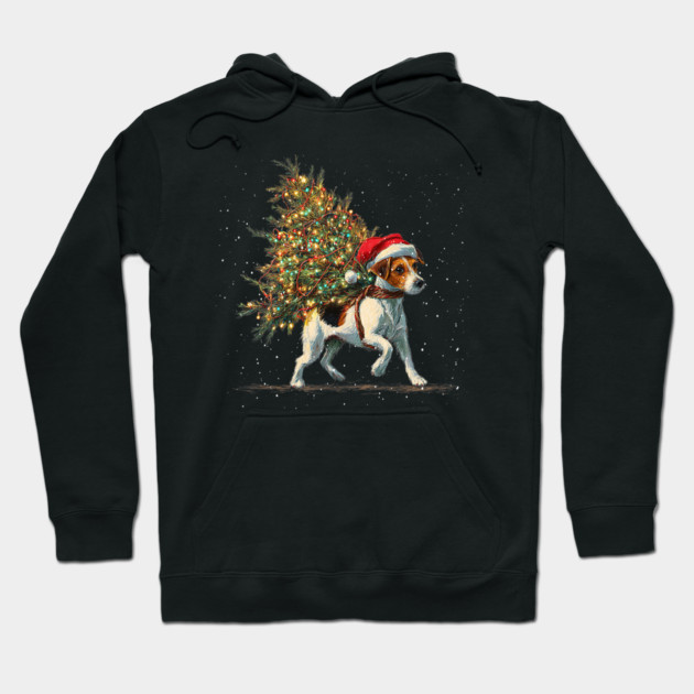 Cute Jack Russell Dog In A Christmas Tree Hoodie by yangho