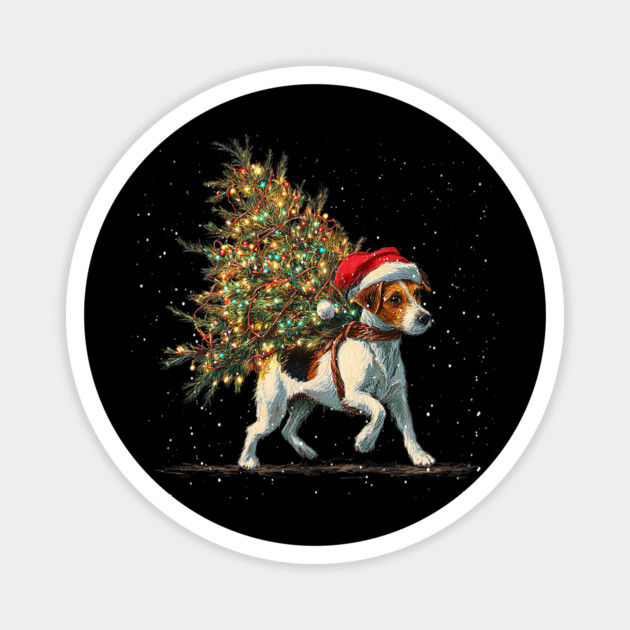 Cute Jack Russell Dog In A Christmas Tree Magnet by yangho