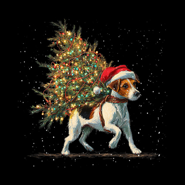 Cute Jack Russell Dog In A Christmas Tree by yangho