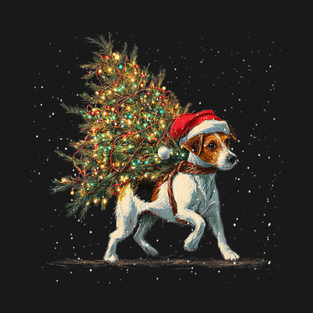 Cute Jack Russell Dog In A Christmas Tree by yangho