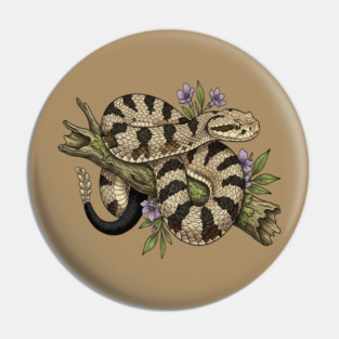 Timber Rattlesnake Illustration Pin