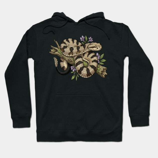 Timber Rattlesnake Illustration Hoodie by BirdsnStuff