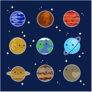 Kawaii Planets Posters and Art