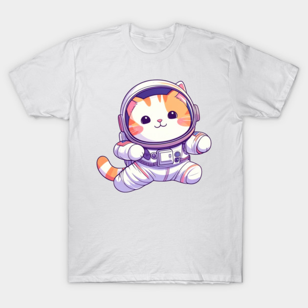 Cute chubby cat astronaut floating in space, pastel colors, kawaii style, bold outline, vector art Cute chubby cat astronaut floating in space, pastel colors, kawaii style, bold outline, vector art