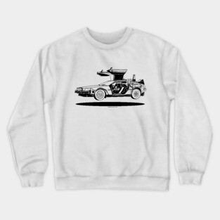 Delorean Black and White Crewneck Sweatshirt