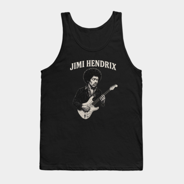 Hendrix Vintage Guitar Legend Tank Top by James Bates
