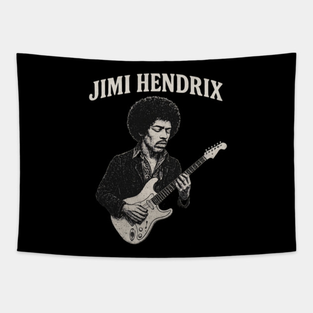 Hendrix Vintage Guitar Legend Tapestry by James Bates