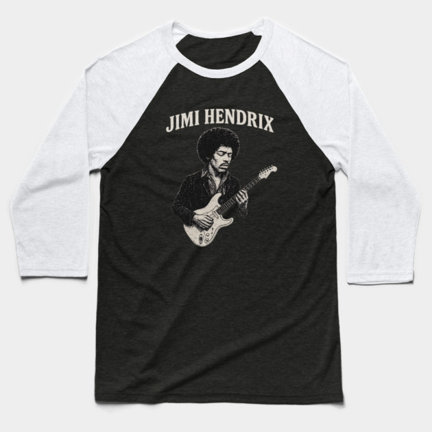 Hendrix Vintage Guitar Legend Baseball T-Shirt by James Bates