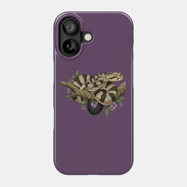 Timber Rattlesnake With Woodland Blooms Phone Case by BirdsnStuff