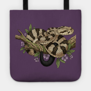 Timber Rattlesnake With Woodland Blooms Tote