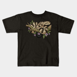 Timber Rattlesnake With Woodland Blooms Kids T-Shirt