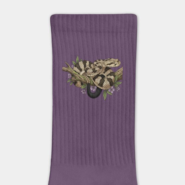 Timber Rattlesnake With Woodland Blooms by BirdsnStuff