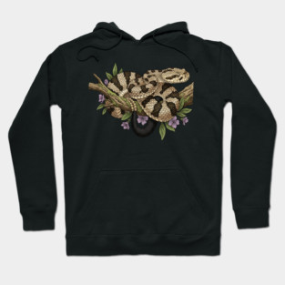 Timber Rattlesnake With Woodland Blooms Hoodie