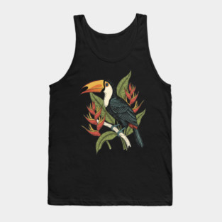 Toco Toucan Tropical Illustration Tank Top