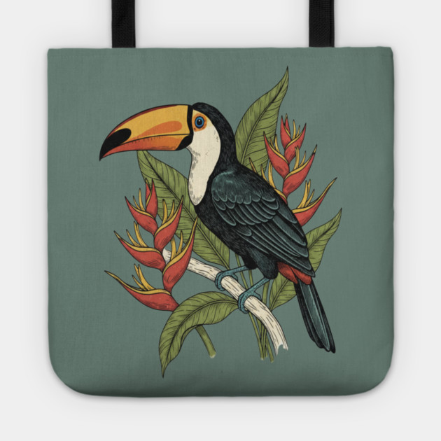 Toco Toucan Tropical Illustration Tote by BirdsnStuff