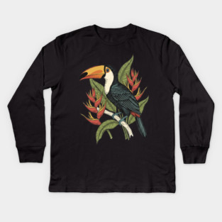 Toco Toucan Tropical Illustration Kids Long Sleeve T-Shirt