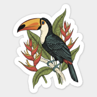 Toco Toucan Tropical Illustration Sticker