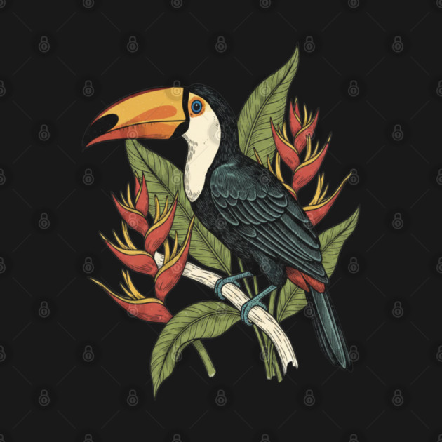 Toco Toucan Tropical Illustration by BirdsnStuff