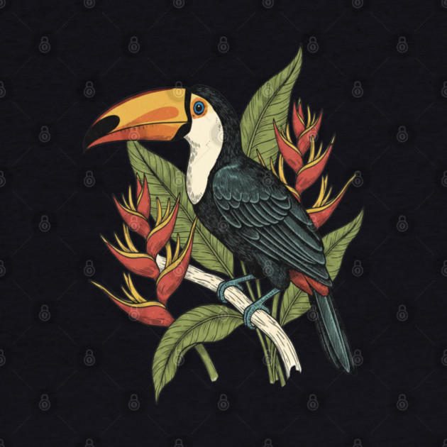 Toco Toucan Tropical Illustration by BirdsnStuff