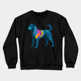 Catahoula Leopard Dog Colorful Geometric Dog Breed Art Collection – Modern Pet Illustrations for T-Shirts & Gifts Crewneck Sweatshirt