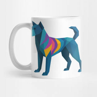 Catahoula Leopard Dog Colorful Geometric Dog Breed Art Collection – Modern Pet Illustrations for T-Shirts & Gifts Mug