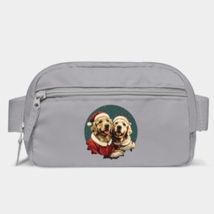 Cute Santa Golden Retriever Dogs Christmas Snowflakes Bag