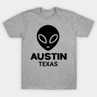 Black Alien Head Austin Texas Design for Weird Culture Lovers T-Shirt