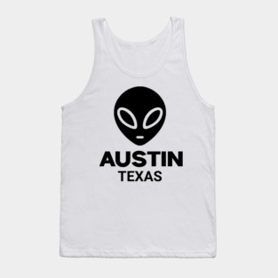 Black Alien Head Austin Texas Design for Weird Culture Lovers Tank Top