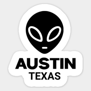 Black Alien Head Austin Texas Design for Weird Culture Lovers Magnet
