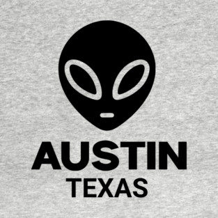 Black Alien Head Austin Texas Design for Weird Culture Lovers T-Shirt