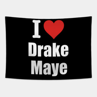 I Love Drake Maye QB Football Fan Tapestry