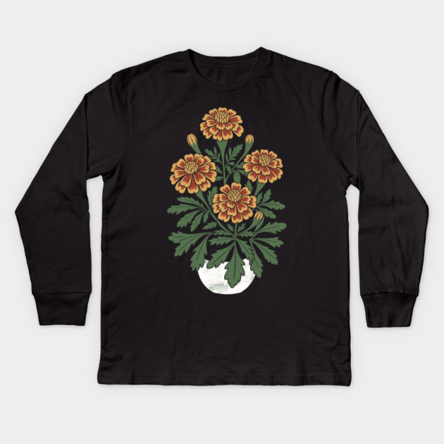 Marigold Kids Long Sleeve T-Shirt by CreativeSage