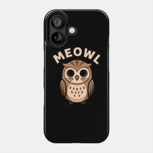 Meowl – Adorable Owl Cartoon With Big Eyes Phone Case