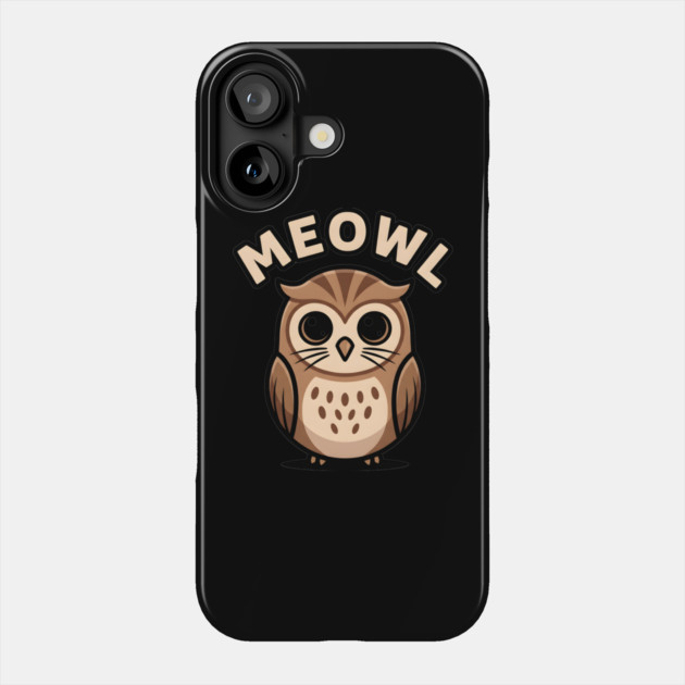 Meowl – Adorable Owl Cartoon With Big Eyes Phone Case by ArtistTee ⭐⭐⭐⭐⭐