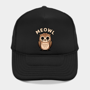 Meowl – Adorable Owl Cartoon With Big Eyes Hat
