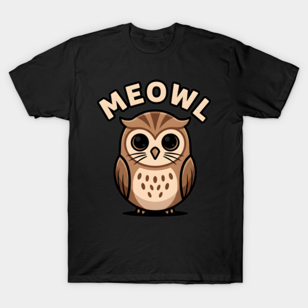 Meowl – Adorable Owl Cartoon With Big Eyes T-Shirt by ArtistTee ⭐⭐⭐⭐⭐
