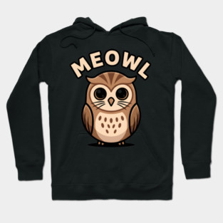 Meowl – Adorable Owl Cartoon With Big Eyes Hoodie