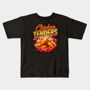 Chicken Tenders – Red Lightning Explosion with Crispy Tenders Kids T-Shirt