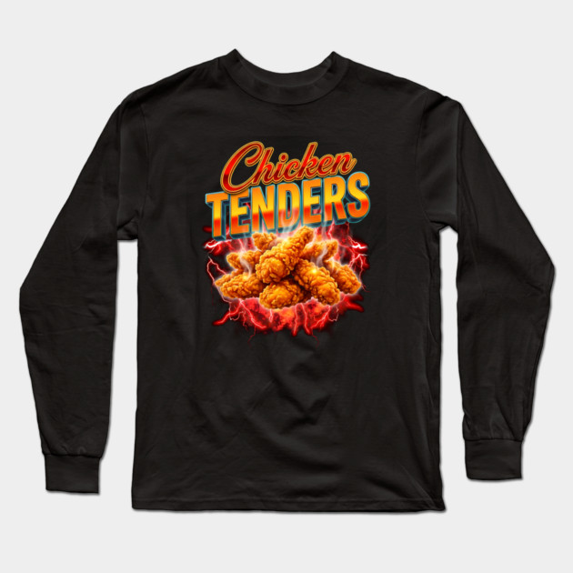 Chicken Tenders – Red Lightning Explosion with Crispy Tenders Long Sleeve T-Shirt by ArtistTee ⭐⭐⭐⭐⭐