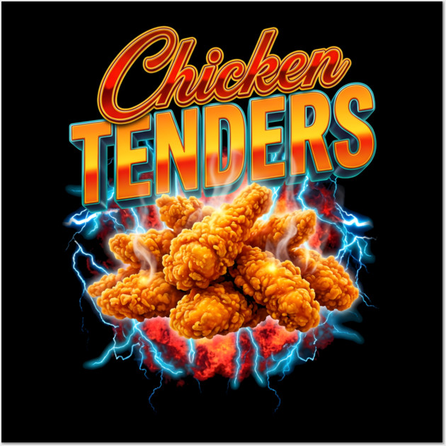 Chicken Tenders – Electric Burst Design with Crispy Tenders Wall Art by ArtistTee ⭐⭐⭐⭐⭐
