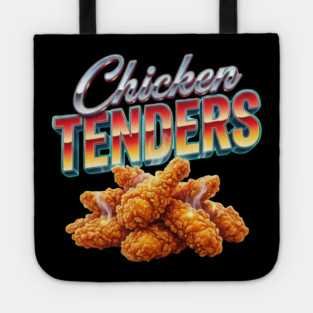 Chicken Tenders – Retro Gradient Lettering with Steaming Crispy Tenders Tote