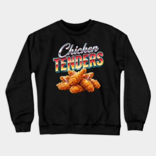 Chicken Tenders – Retro Gradient Lettering with Steaming Crispy Tenders Crewneck Sweatshirt