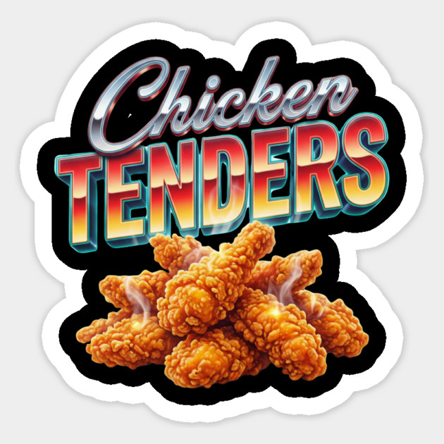 Chicken Tenders – Retro Gradient Lettering with Steaming Crispy Tenders Sticker by ArtistTee ⭐⭐⭐⭐⭐