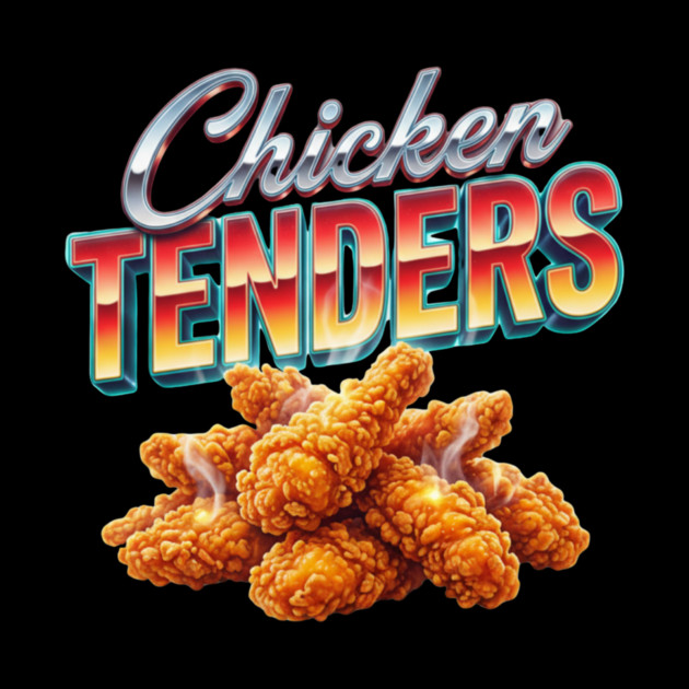 Chicken Tenders – Retro Gradient Lettering with Steaming Crispy Tenders by ArtistTee ⭐⭐⭐⭐⭐