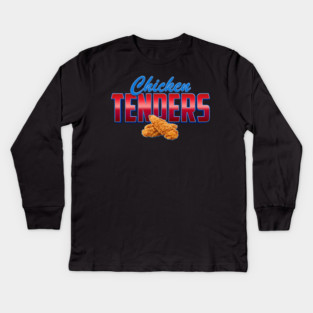 Chicken Tenders – Bold Retro Typography with Crispy Tenders Kids Long Sleeve T-Shirt