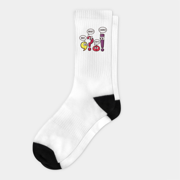 Funny Punctuation Squad - Wait, What? Stop It. I Agree! Socks by UrbanLifeApparel