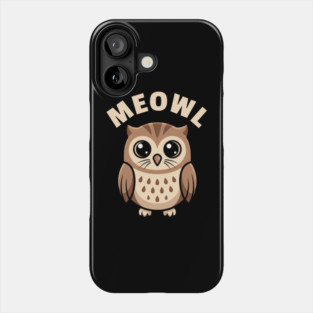 Meowl – Adorable Owl Cartoon With Big Eyes Phone Case