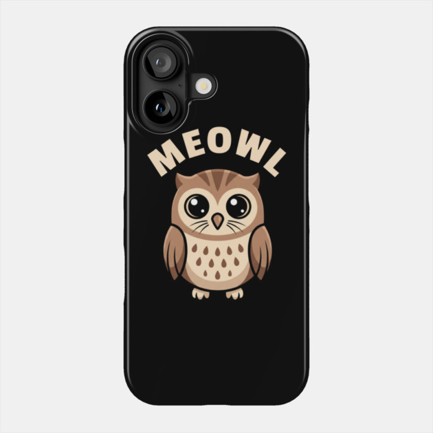 Meowl – Adorable Owl Cartoon With Big Eyes Phone Case by ArtistTee ⭐⭐⭐⭐⭐