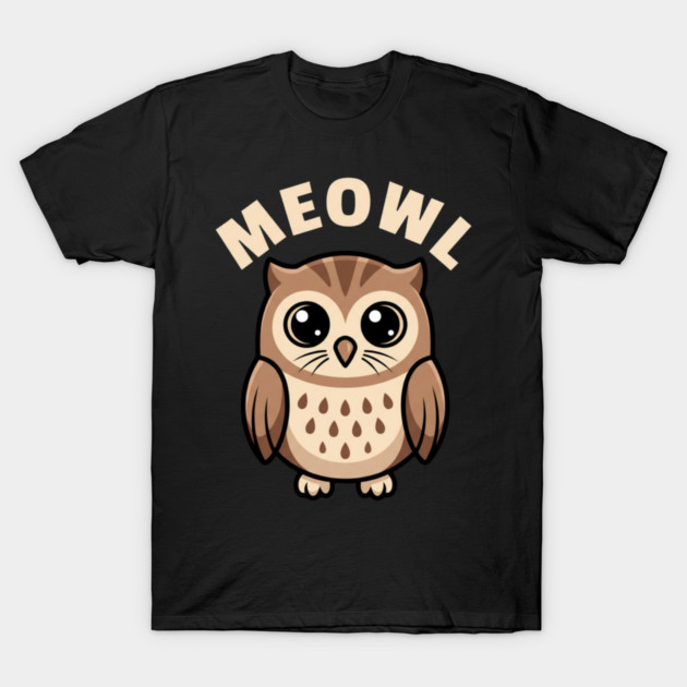 Meowl – Adorable Owl Cartoon With Big Eyes T-Shirt by ArtistTee ⭐⭐⭐⭐⭐